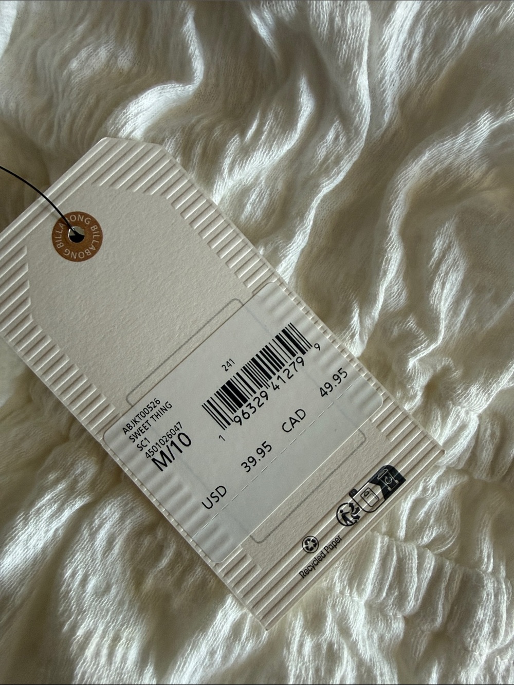 Billabong White Smocked Square-Neck Tank Top - Picture 7 of 7